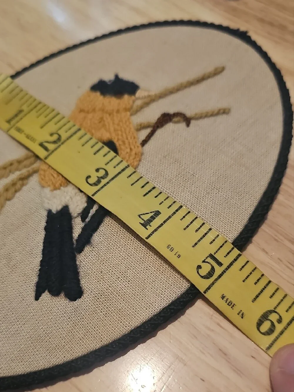 Hand-Embroidered Bird Oval Art - Picture 8 of 8